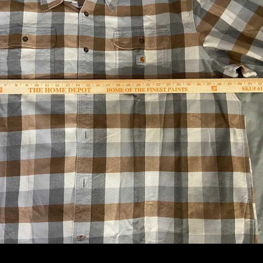 Carhartt Loose Fit Heavyweight Flannel Long Sleeve Plaid Shirt TW4451 Mens 4XL_2